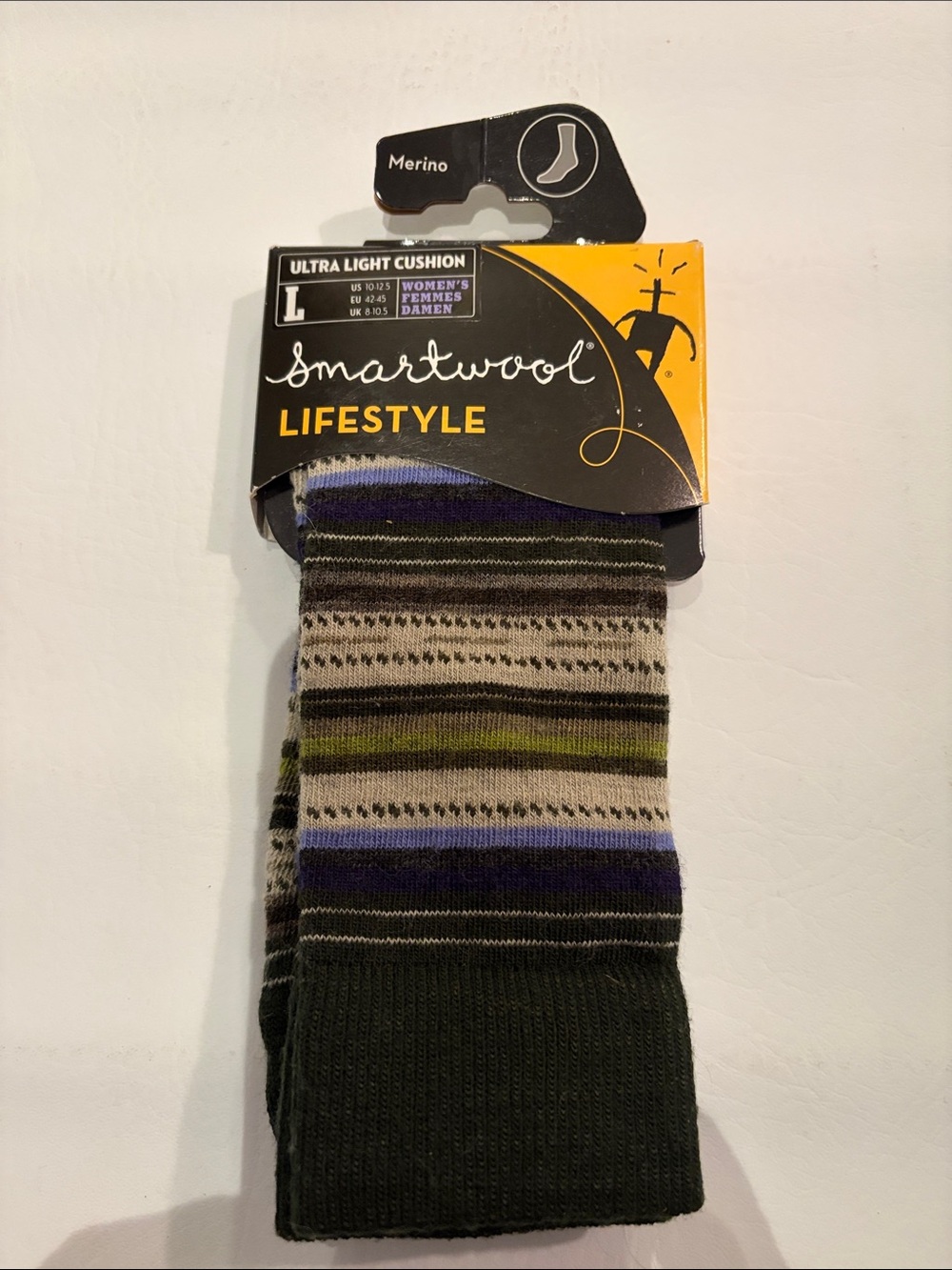 Smartwool Women’s Hike Ultra Light Cushion Stripe Socks NWT Large